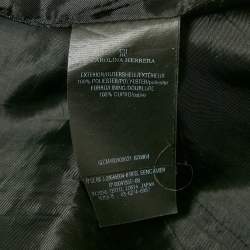 Pre Owned CH Carolina Herrera Black Textured Jacquard Pencil Skirt XS