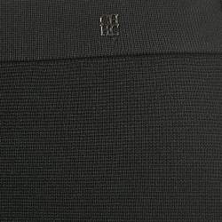 CH Carolina Herrera Black Stretch Knit Ruffled Pencil Skirt XS
