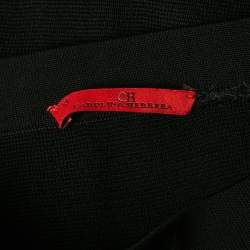CH Carolina Herrera Black Stretch Knit Ruffled Pencil Skirt XS