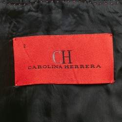 CH Carolina Herrera Black Jacquard Peplum Jacket S