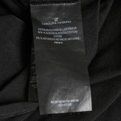 CH Carolina Herrera Black Sequin Rose and CH Embroidered Jersey T-Shirt XS