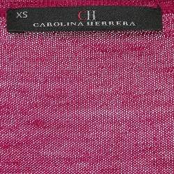 Pre Owned CH Carolina Herrera Pink Wool V-Neck Sweater XS