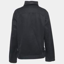 CH Carolina Herrera Black/Red Cotton Hooded Zip Up Jacket L