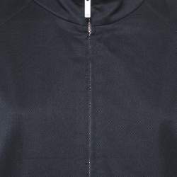 CH Carolina Herrera Black/Red Cotton Hooded Zip Up Jacket L