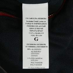 CH Carolina Herrera Black/Red Cotton Hooded Zip Up Jacket L