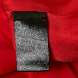 Pre Owned CH Carolina Herrera Red Silk Sleeveless Midi Dress S