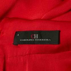 Pre Owned CH Carolina Herrera Red Silk Sleeveless Midi Dress S
