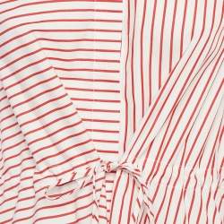 Pre Owned قميص سي أتش كارولينا هيريرا أكمام طويلة غير متماثل قطن مخطط أحمر مقاس متوسط