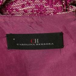 مملوكة مسبقًا CH Carolina Herrera Pink Floral Jacquard Sleeveless Short Dress S