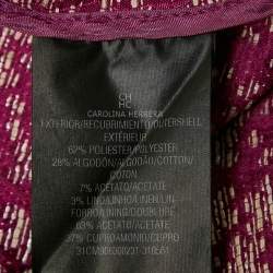 مملوكة مسبقًا CH Carolina Herrera Pink Floral Jacquard Sleeveless Short Dress S