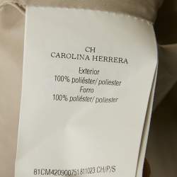 CH Carolina Herrera Beige Broderie Anglaise Eyelet Synthetic Zip-Up Jacket S