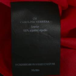 Pre Owned CH Carolina Herrera Red Cotton Lace Loose Fit Shirt XS