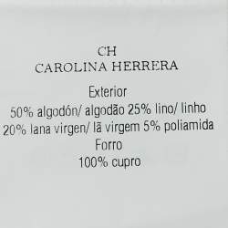 CH Carolina Herrera Cream Gabardine Double Breasted Jacket S