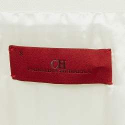 CH Carolina Herrera Cream Gabardine Double Breasted Jacket S