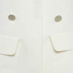 CH Carolina Herrera Cream Gabardine Double Breasted Jacket S