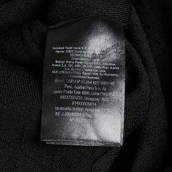 Pre Owned CH Carolina Herrera Black Pointelle Knit V-Neck Bodycon Dress XS