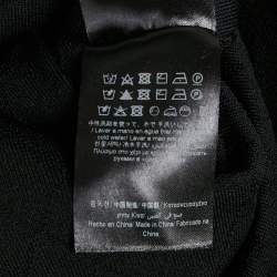 Pre Owned CH Carolina Herrera Black Pointelle Knit V-Neck Bodycon Dress XS