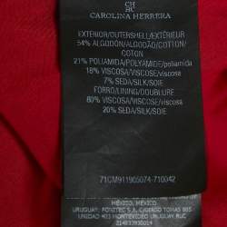 مملوكة مسبقًا CH Carolina Herrera Red Floral Lace Button Front Maxi Shirt Dress L