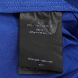 Pre Owned Carolina Herrera Royal Blue Taffeta Pocketed Flared Shirt Dress M