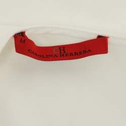 Pre Owned CH Carolina Herrera White Crepe Bell Sleeve Tops M