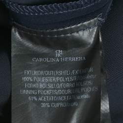 CH Carolina Herrera Navy Blue Crepe Straight Leg Trousers S