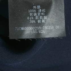 CH Carolina Herrera Navy Blue Crepe Pleated Formal Trousers XS