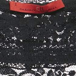 CH Carolina Herrera Black Lace Ruffled Top S