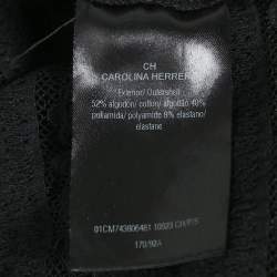 CH Carolina Herrera Black Lace Ruffled Top S