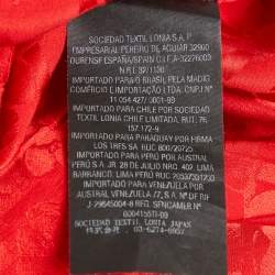 Pre Owned CH Carolina Herrera Red CH Flora Jacquard Satin Shirt S