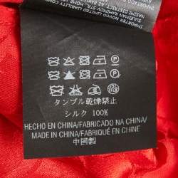 Pre Owned CH Carolina Herrera Red CH Flora Jacquard Satin Shirt S