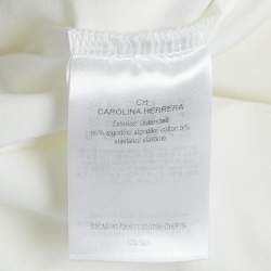 Pre Owned CH Carolina Herrera White Sequin Embroidered Jersey T-Shirt S