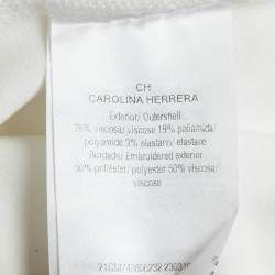 مملوكة مسبقًا CH Carolina Herrera White Sequin Embroidered Jersey T-Shirt M