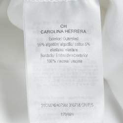 Pre Owned تي شيرت جيرسي سي إتش كارولينا هيريرا مطرز بشعار الزهور أبيض مقاس صغير - سمول