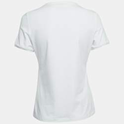 Pre Owned تي شيرت جيرسي سي إتش كارولينا هيريرا مطرز بشعار الزهور أبيض مقاس صغير - سمول