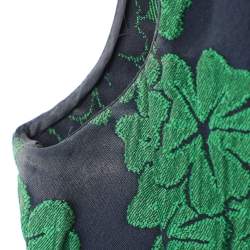مملوكة مسبقًا CH Carolina Herrera Blue/Green Floral Jacquard Midi Dress M