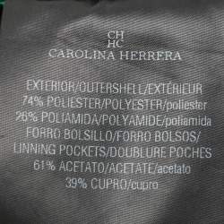 مملوكة مسبقًا CH Carolina Herrera Blue/Green Floral Jacquard Midi Dress M