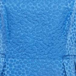 CH Carolina Herrera Blue Dot Pattern Jacquard Mini Dress XL