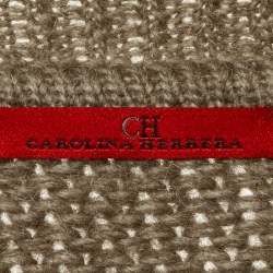 CH Carolina Herrera Brown Wool & Alpaca Knit Poncho One Size