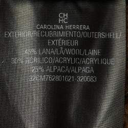 CH Carolina Herrera Brown Wool & Alpaca Knit Poncho One Size