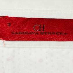 CH Carolina Herrera White & Red Polka Dot Printed Cotton Shirt L