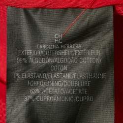 Pre Owned CH Carolina Herrera Red Textured Cotton Double Breasted Coat XS