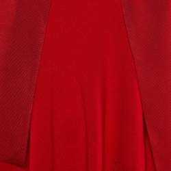 مملوكة مسبقًا CH Carolina Herrera Red Knit Scarf Detail Top L