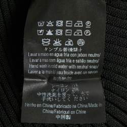 Pre Owned CH Carolina Herrera Black Rib Knit Bell Sleeve Top L