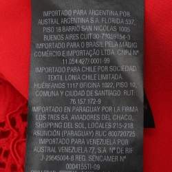 Pre Owned CH Carolina Herrera Red Lace Ruffle Trim Slit Detail Maxi Skirt and Tops M