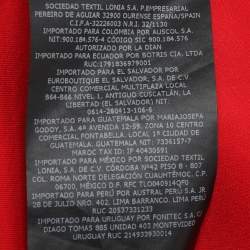 Pre Owned CH Carolina Herrera Red Lace Ruffle Trim Slit Detail Maxi Skirt and Tops M