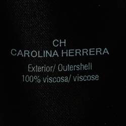 CH Carolina Herrera Monochrome Logo Intarsia Knit neck Wrap Detail Pullover S