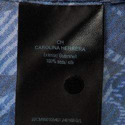 مملوكة مسبقًا CH Carolina Herrera Blue Logo Floral Print Silk Asymmetric Tunic L