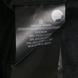 Pre Owned CH Carolina Herrera Black Lace Trim Knit and Silk Top M