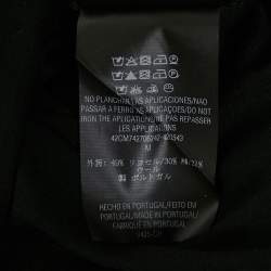 Pre Owned CH Carolina Herrera Black Lace Trim Knit and Silk Top M