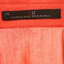 Pre Owned CH Carolina Herrera Red Cotton Oversized Blouse XS